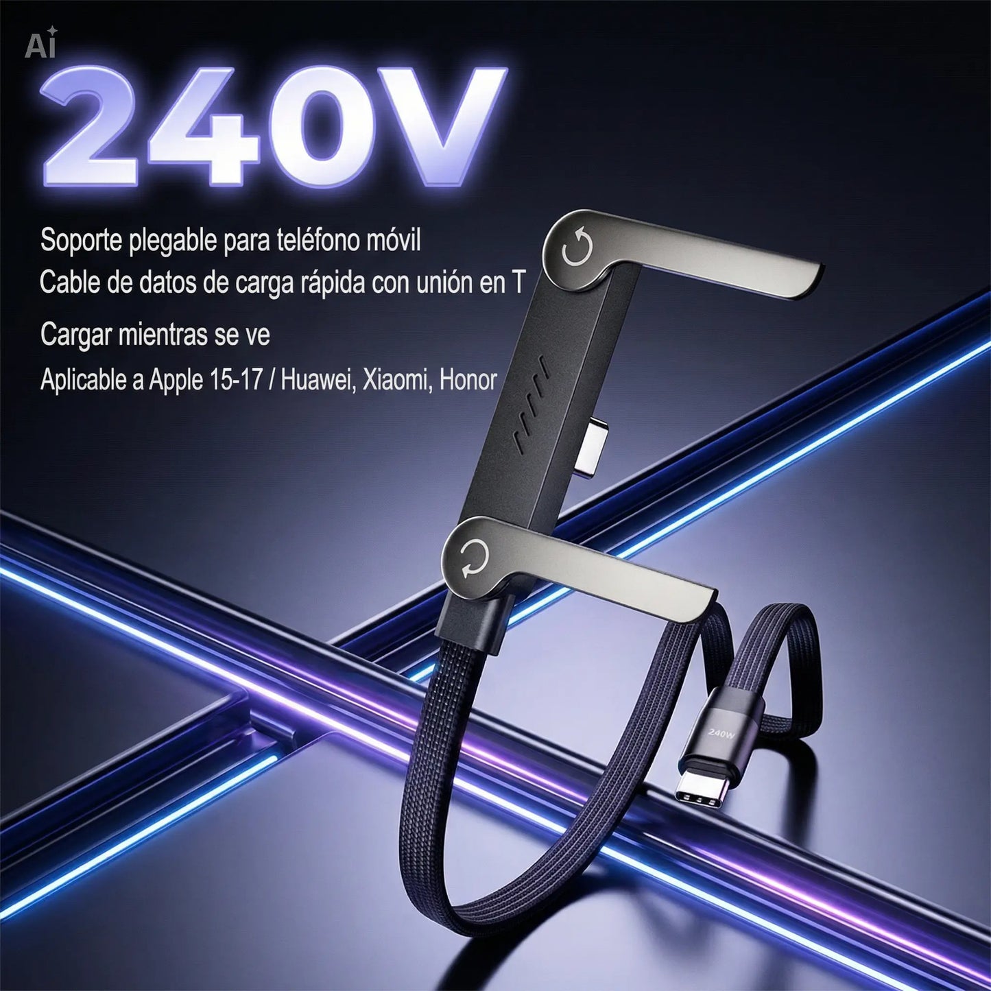 Cable de Carga HyperPro SoporteFlex Tipo C-C