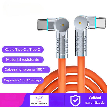 Cable de Carga Hyper 180° Tipo C a C
