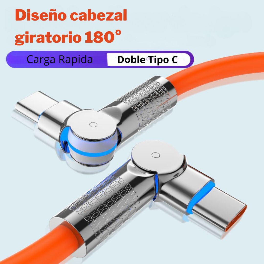 Cable de Carga Hyper 180° Tipo C a C